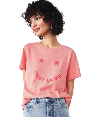 HUSH Taren Cotton Smiley T-Shirt in Pink