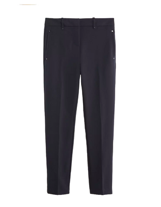 Women's Tailored Elasticated Back Skinny Leg Regular Trousers in Navy