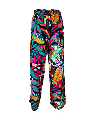 Women's Tropical Wide Leg Cropped Palazzo Trousers in Multi Tropical