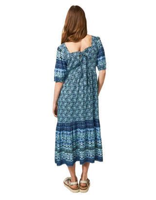 Women's Connie Eco Vero Midi Dress In Blue Multi (IMPERFECT)