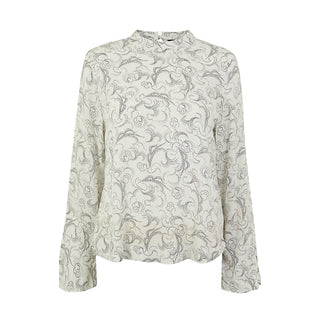 M&S COLLECTION Woven Swirl Print Long Sleeve Top in ivory