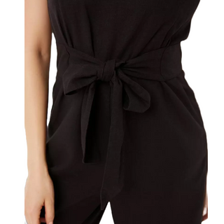 Women's Terra Linen Blend Jumpsuit in Black (IMPERFECT)