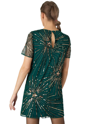 Women's Katherine Embellished Tunic Dress in Green