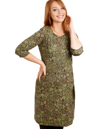 Women's Starshine Organic Jersey Dress in Green