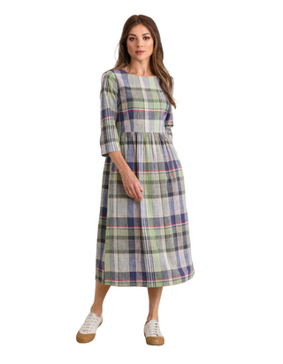 Women's Budehaven 3/4 Sleeve Midi Dress Regular in Tree Bowe (IMPERFECT)