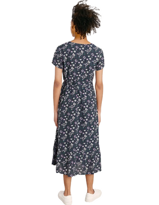 Women's Trewoolfe Regular Midi Dress Navy  Pastel Poppies Mar