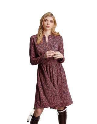 Joules Aurora Zip Down Jersey Dress in Pink