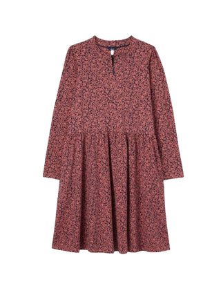 Joules Aurora Zip Down Jersey Dress in Pink