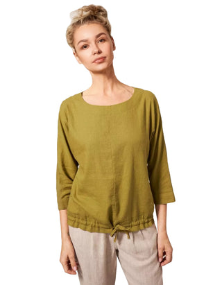 Women's Maddie Mix Top in Mid Green