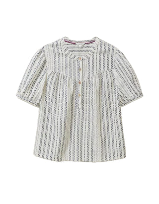 Women's Aria Textured Stripe Top in Ivory Multi