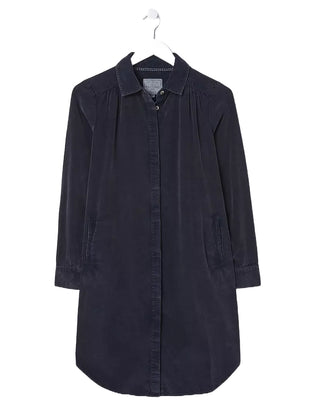 Women's Chester Cord Shirt Dress in Dark Navy