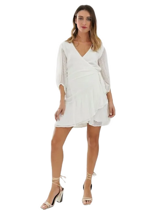 Women's Jade Wrap Dress in Ivory