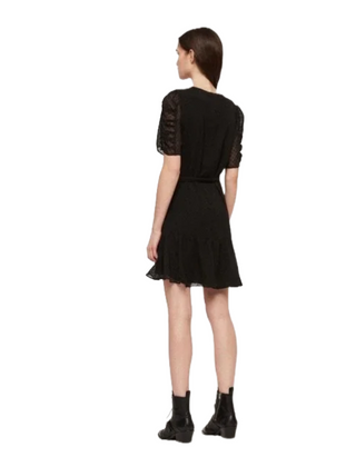 ALLSAINTS Sienna Clip Dot Wrap Dress