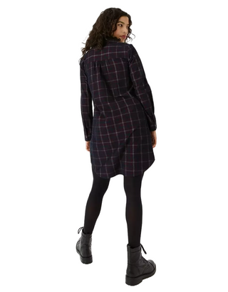 Women's Chester Check Shirt Dress in Plum