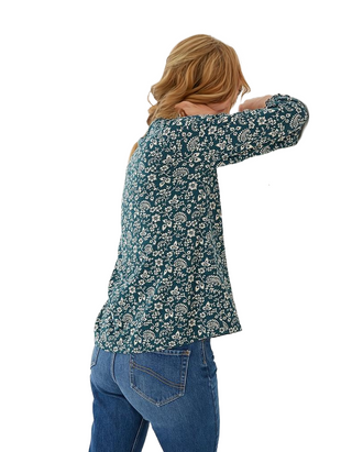 Women's Darcy Vintage Prairie Top in Green Multi (IMPERFECT)