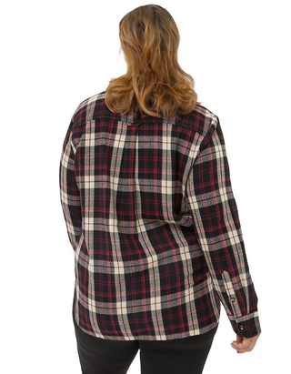 Women's Long Sleeve Olivia Check Shirt in Black Multi (IMPERFECT)