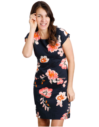 Women's Tallahassee Organic Cotton Jersey Dress in Rich Navy