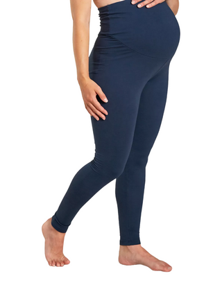 Women's Maternity Roll Top Leggings in Indigo (IMPERFECT)