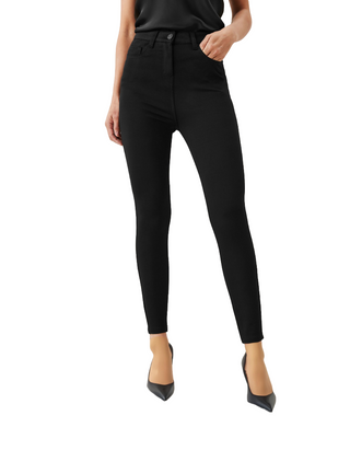 Women's Sculpt Ponte Slim Leg Trousers in Black