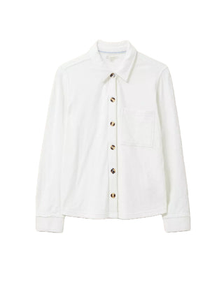 Women's Double Cloth Long Sleeve Jersey Shirt in Ivory