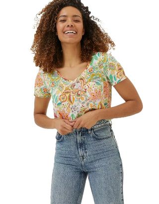 Women's Short Sleeve Maggie V-Neck T-Shirt in Multi Floral