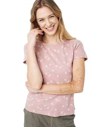 Women's Short Sleeve Keira Garden Bee T-Shirt in Pink