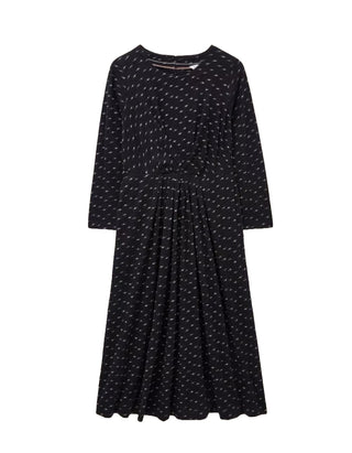 White Stuff Billie Cotton Blend Metallic Jersey Dress, Black