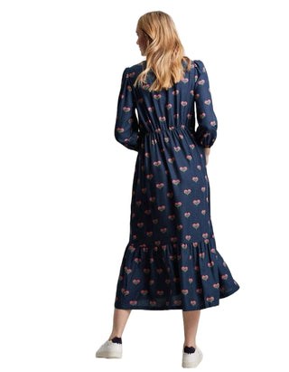 Women's Sienna 3/4 Sleeve Tiered Dress in Navy Spring Floral