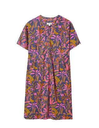 Women's Jersey Cotton Dress in Purple Multi