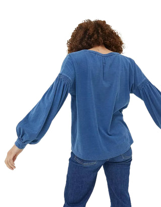 Women's Keira Indigo Henley Top in Indigo