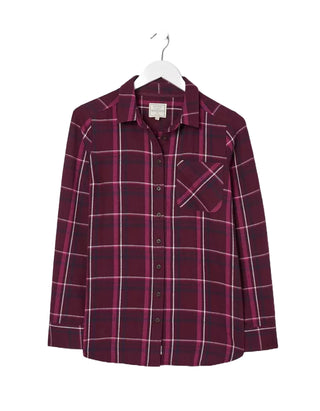 Women's Long Sleeve Olivia Check Shirt in Plum Multi