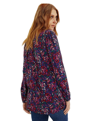 Women's Aurelia Abstract Marks Tunic in Purple (IMPERFECT)