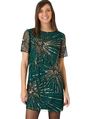 Women's Katherine Embellished Tunic Dress in Green