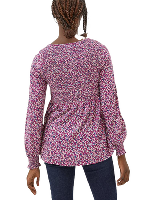 Women's Sara Animal Texture Top in Purple