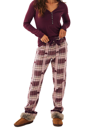 Women's Eva Hedgehog Pyjama Bottoms in Plum