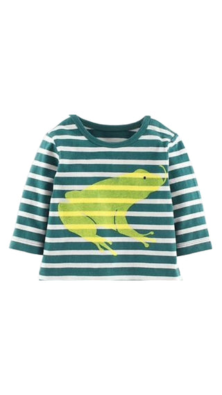 Baby Boden Printed T-shirt in Green Frog