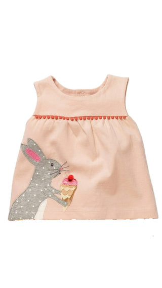 Baby Boden Applique Jersey Play Top in Pink Bunny