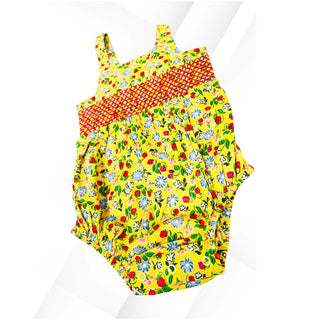 Cath Kidston Sleeveless Smocked Floral Romper In Yellow