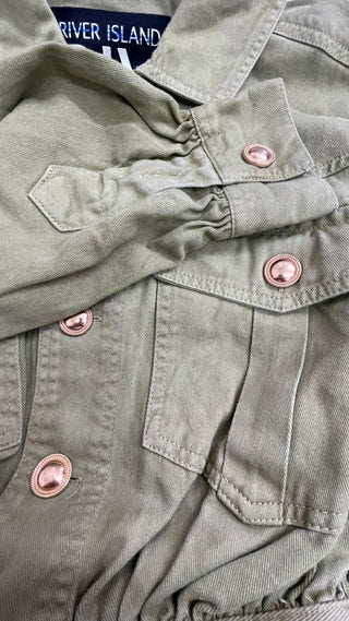 Women's Twill Denim Boilersuit in Khaki Green