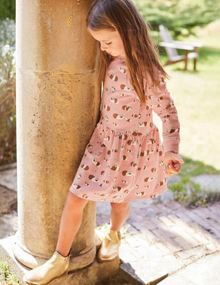 Mini Boden Girl's Jersey Guinea Pigs Printed Dress In Pink (Slightly Defect)