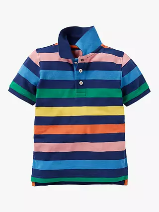 Mini Boden Boy's Pique Striped Polo Shirt in Blue Rainbow (Slightly Defect)