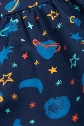 Frugi Girl's Cosmic Nights Darla Dress in Navy