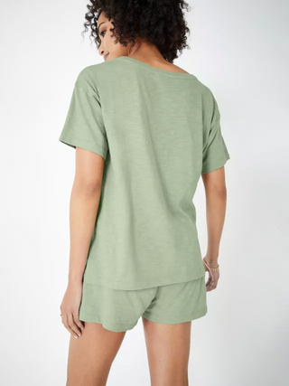 Women's Jaime Shorts Organic Cotton Pyjama Set in Sage Green