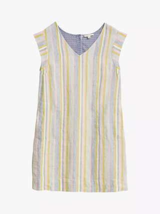 Women's Adley Linen Stripe V-Neck Dress in Multi