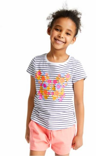 John Lewis & Partners Girls Butterfly T-Shirt in Navy