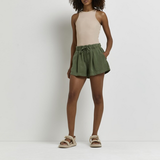 Women's Kind Society High Waisted Shorts in Khaki