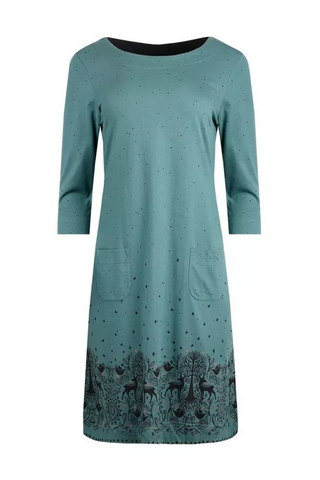 Women's Cortina Organic Jersey Dress- Stone Blue