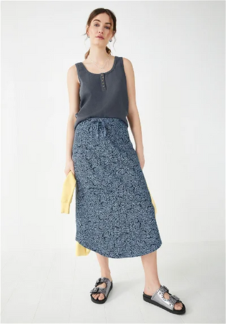 HUSH Women’s Jersey Midi Skirt in Ridley Tropical Bloom