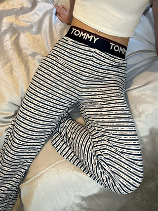 Women's 100% Cotton Pyjama Pants In Love Heart Stripe