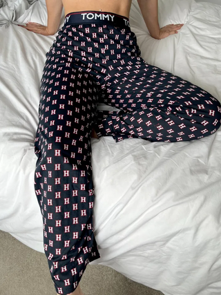 Women's 100% Cotton Pyjama Pants In Midnight Monogram